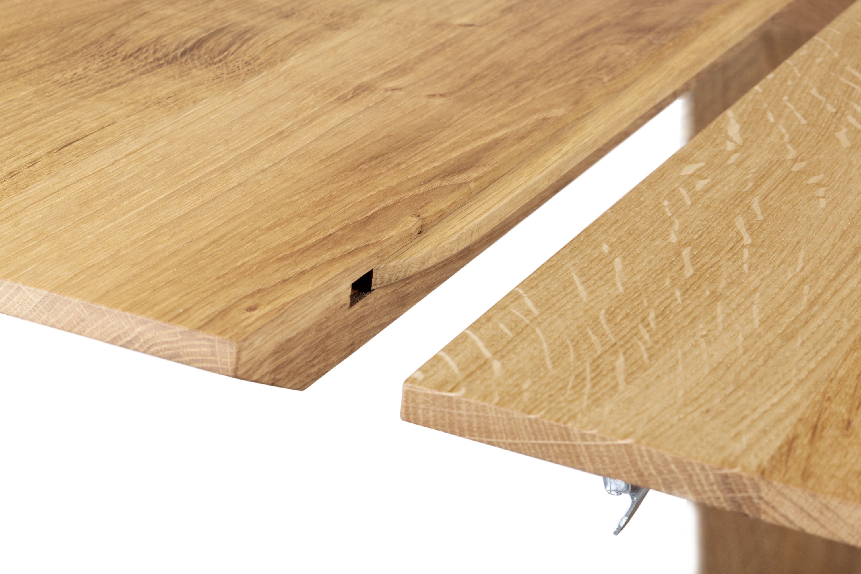 Detailfoto: Tischplatte mit Nut und Feder - Esstisch Sala quadratisch