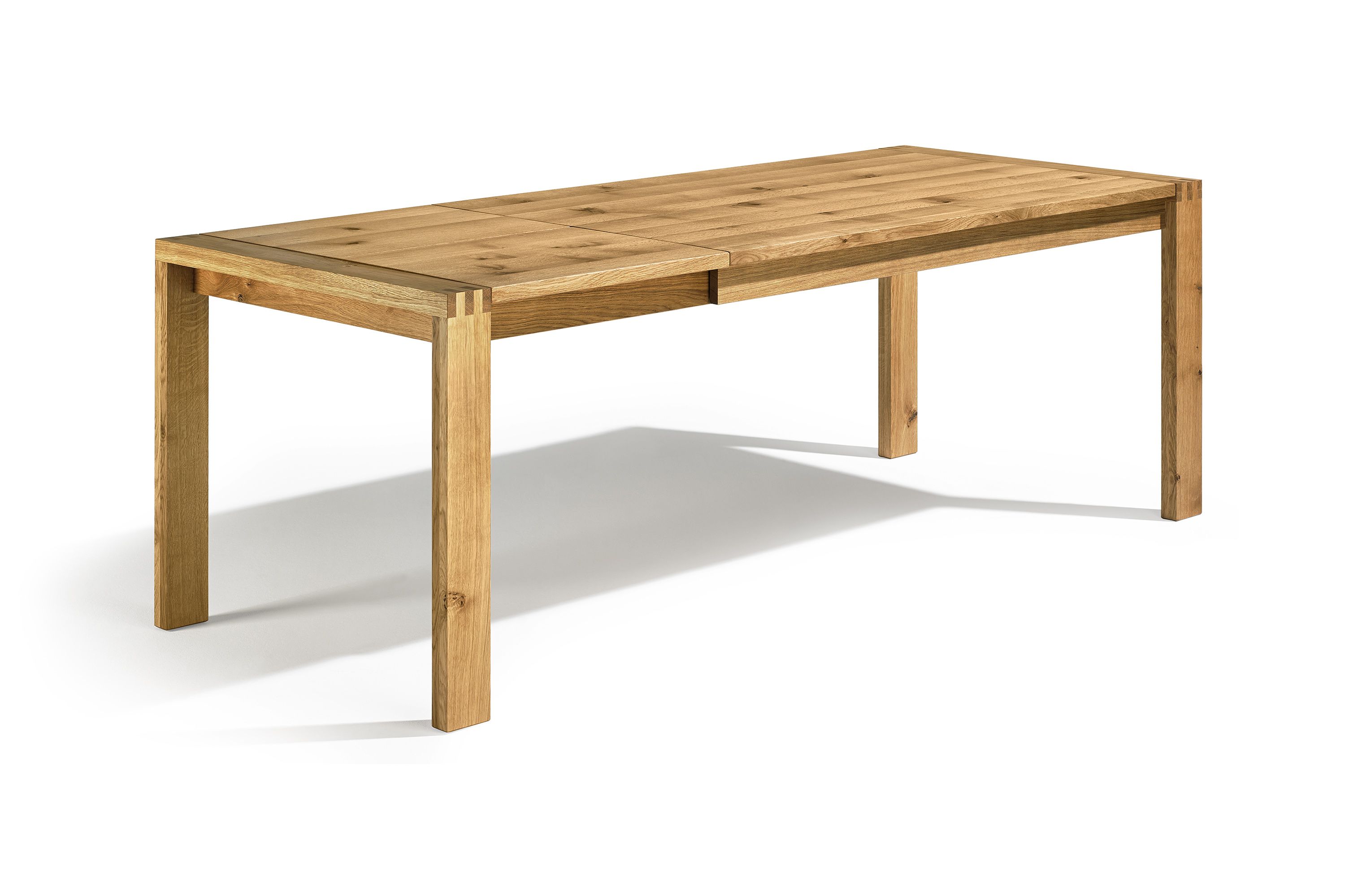Holztisch ausziehbar Wildeiche Asteiche gezinkte Tischbeine - Esstisch Loja