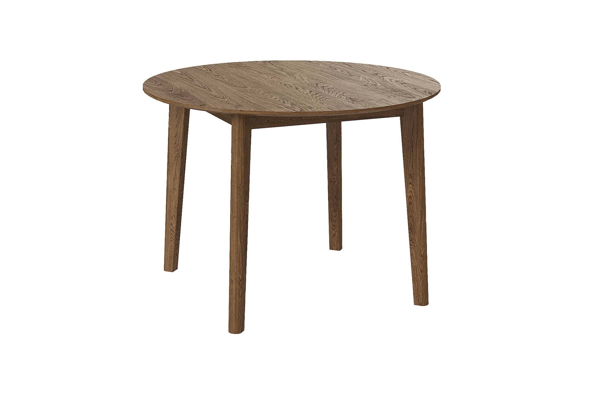 Runder Esstisch Nussbaum ausziehbar - Vier Tischbeine - Farum rund 2