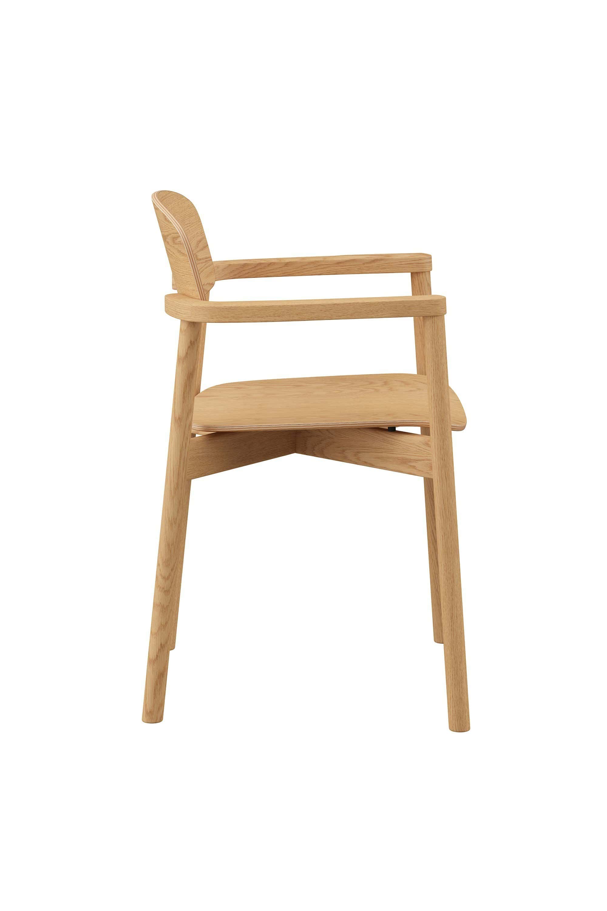 Eichestuhl mit Armlehne Holzsitz - Skive